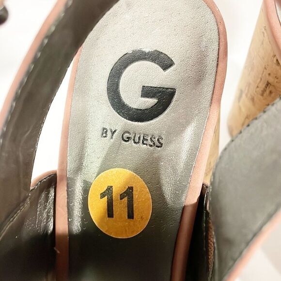 G by Guess Women’s Light Blush Jonra Round Cork Heeled Sandals Sz 11 - Picture 8 of 10